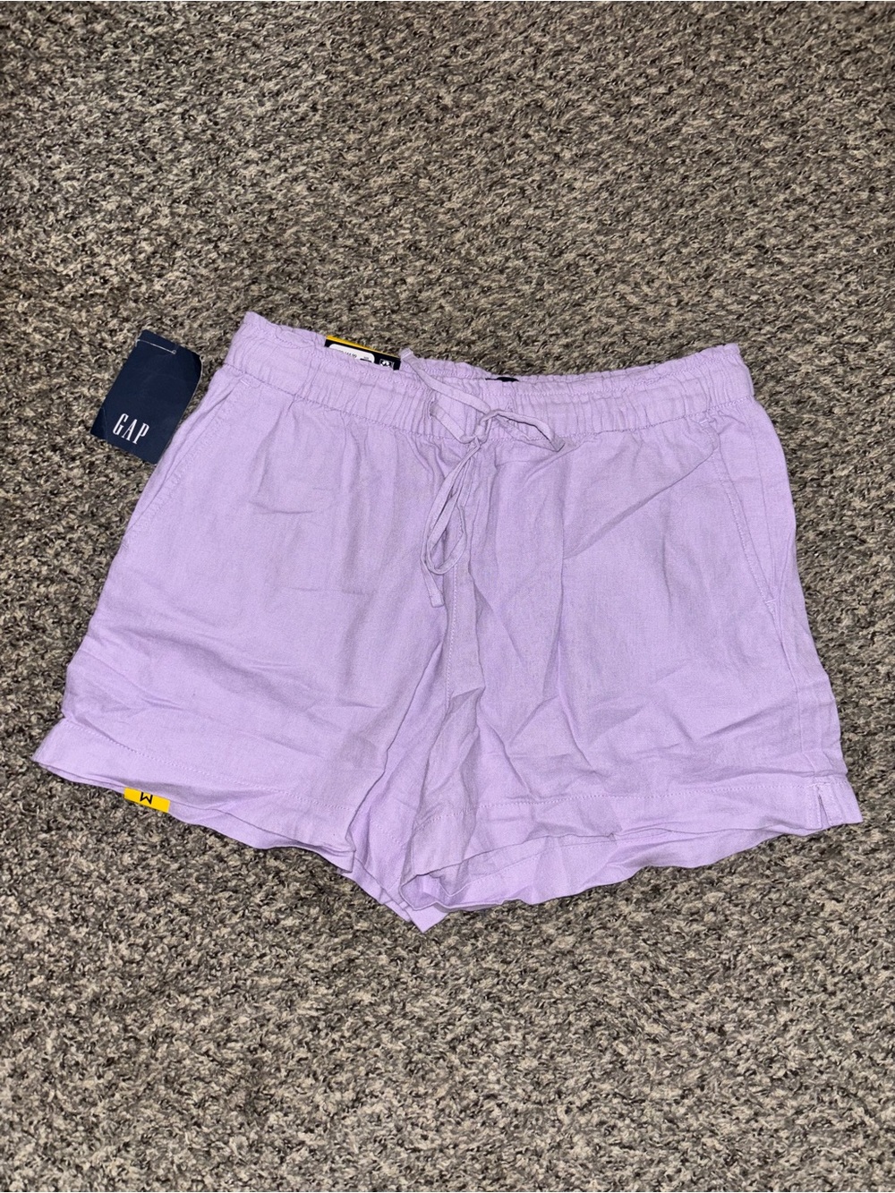 GAP NWT Linen Pull-On Shorts Lilac Purple Pastel - Size Medium